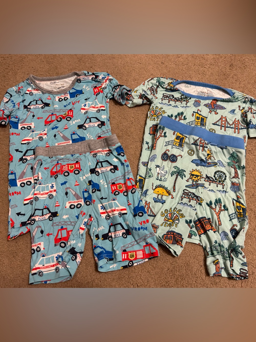 Little Sleepies size 5/6 set of 2 short sleeve pajama Set